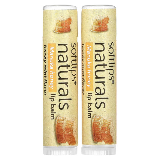 Softlips, Naturals Lip Balm with Manuka Honey, Honey Mint, 2 Sticks, 0.15 oz (4.2 g) Each - Image 1