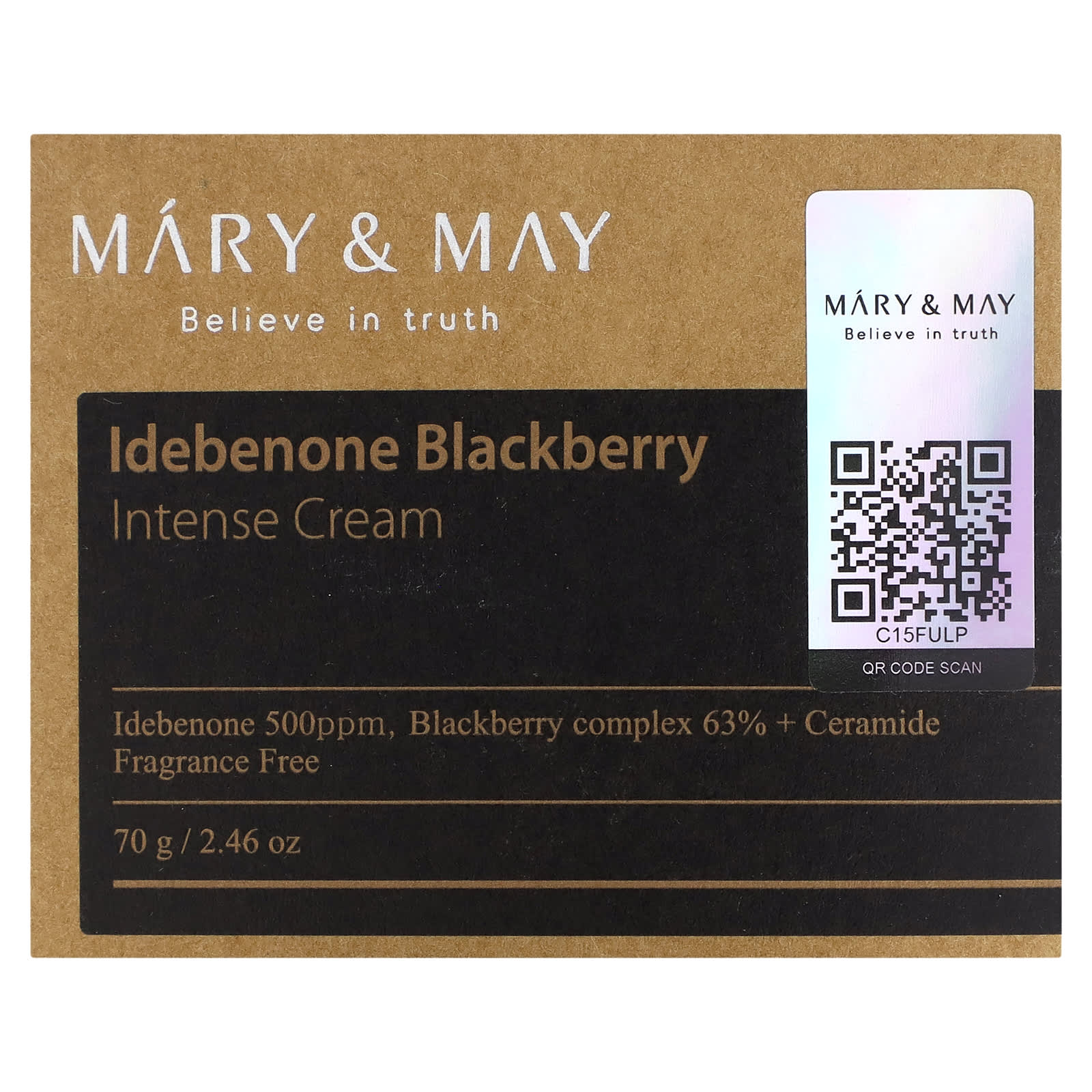 Mary & May, Idebenone Blackberry Intense Cream, 2.46 oz (70 g) - Image 2