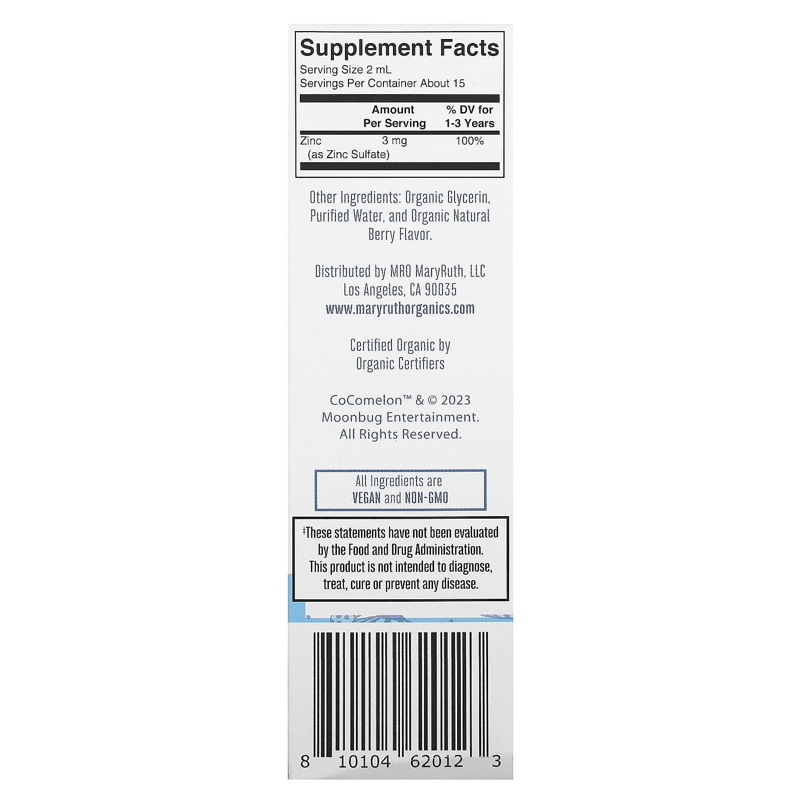 MaryRuth's, Cocomelon, Toddler Zinc Liquid Drops, 1-3 Years, Berry, 1 fl oz (30 ml) - Image 2