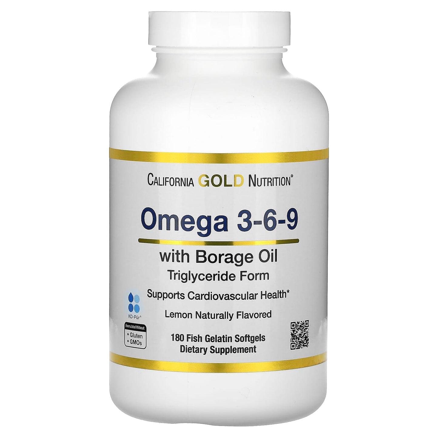 California Gold Nutrition Omega 3-6-9 Softgels with Fish Oil & Borage Oil - Image 1