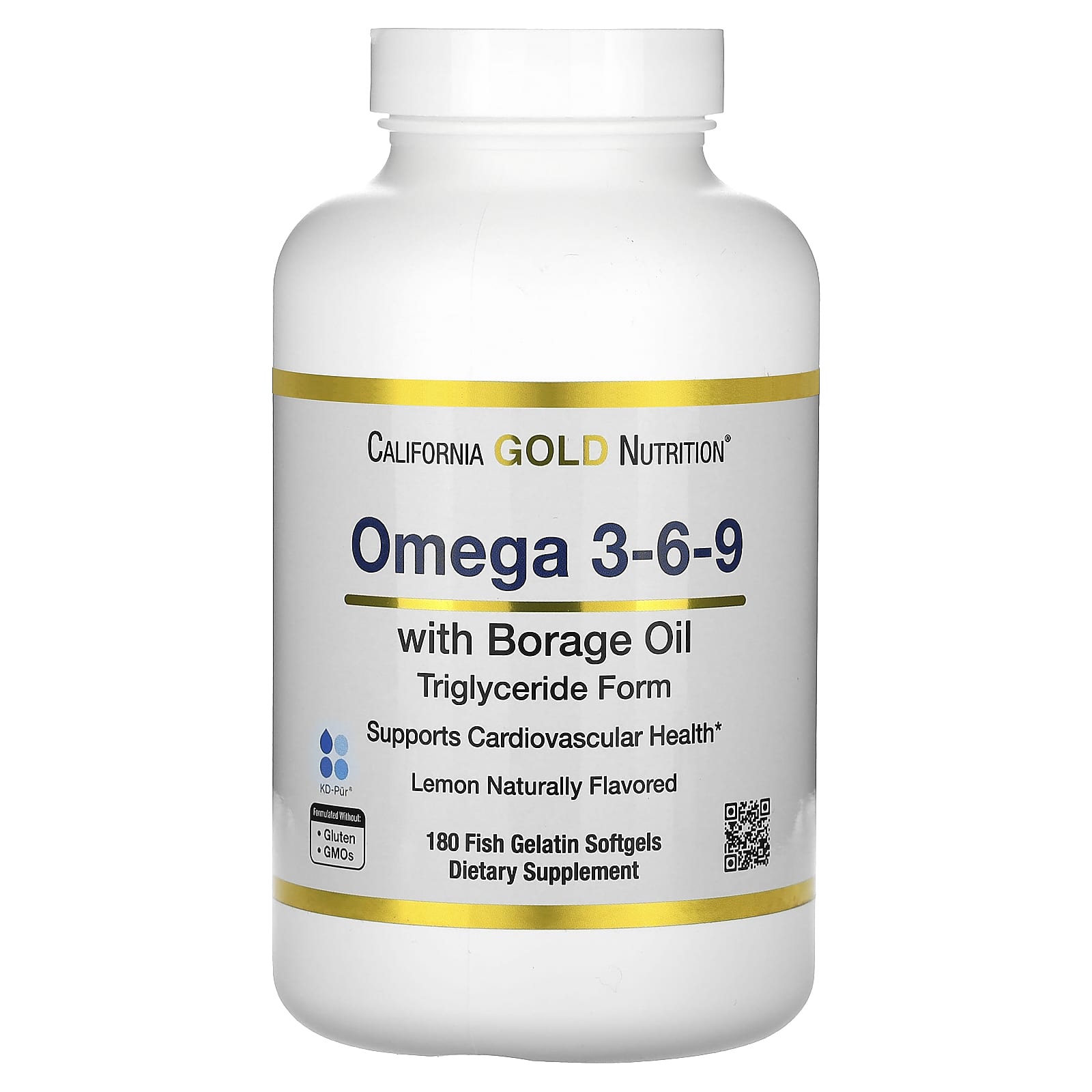 California Gold Nutrition Omega 3-6-9 Softgels with Fish Oil & Borage Oil - Image 1