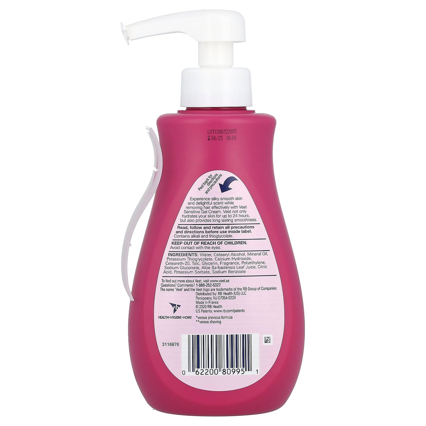 Veet, Gel Cream Hair Remover, Sensitive, Aloe & Violet Blossom Fresh Smell, 13.5 fl oz (400 ml) - Image 2