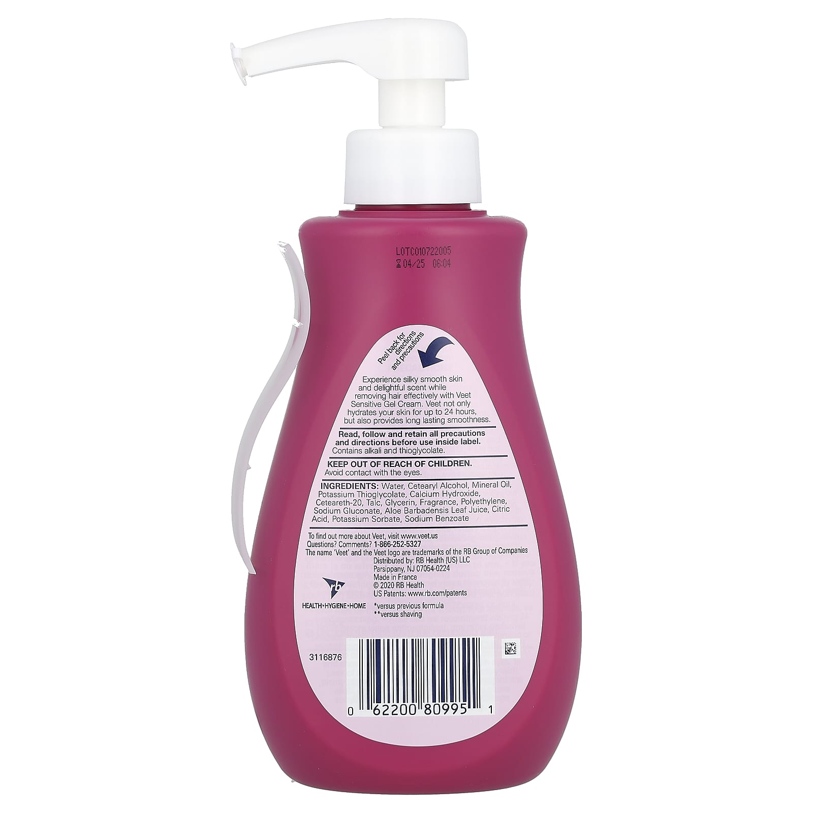 Veet, Gel Cream Hair Remover, Sensitive, Aloe & Violet Blossom Fresh Smell, 13.5 fl oz (400 ml) - Image 2