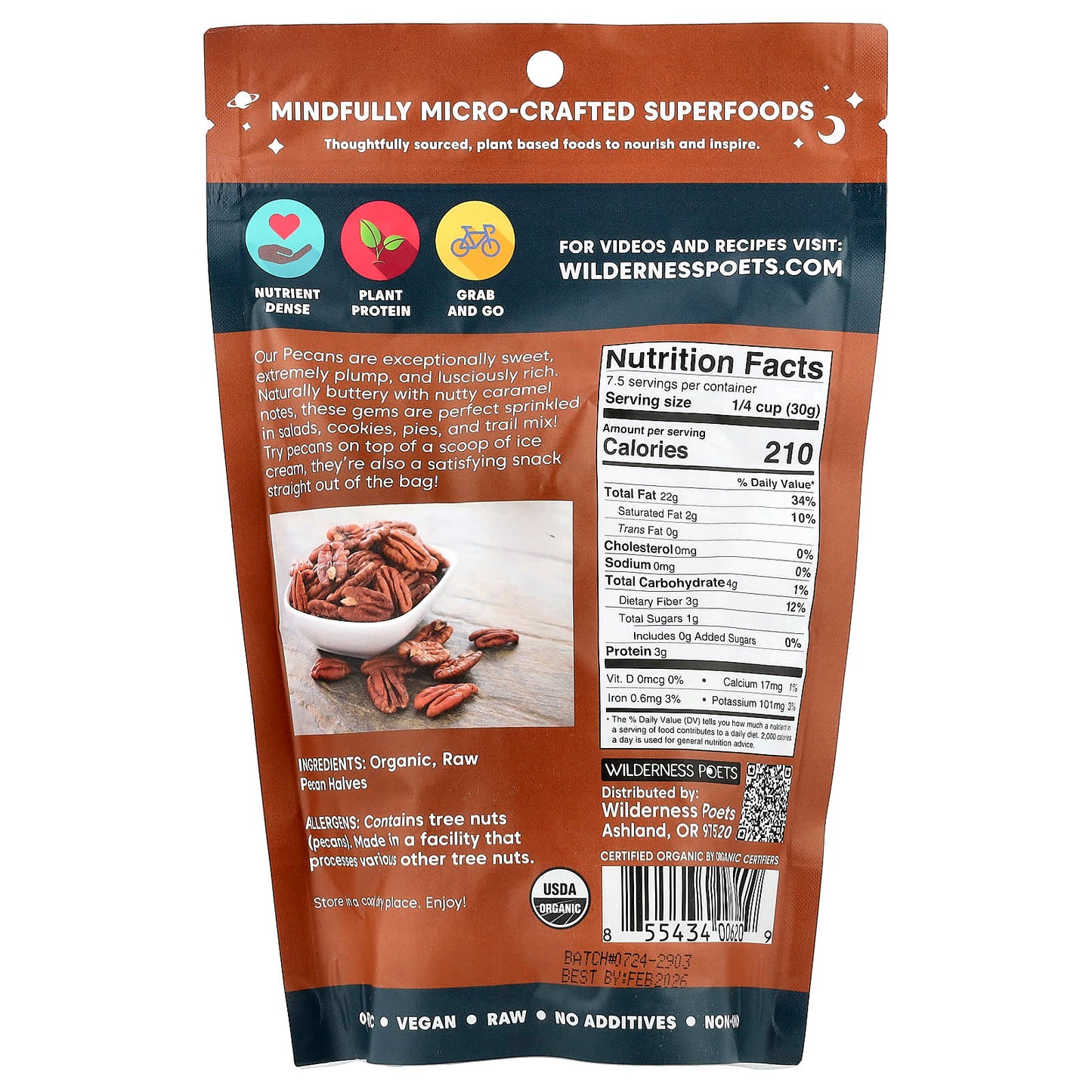 Wilderness Poets, Pecans, 8 oz (226 g) - Image 2