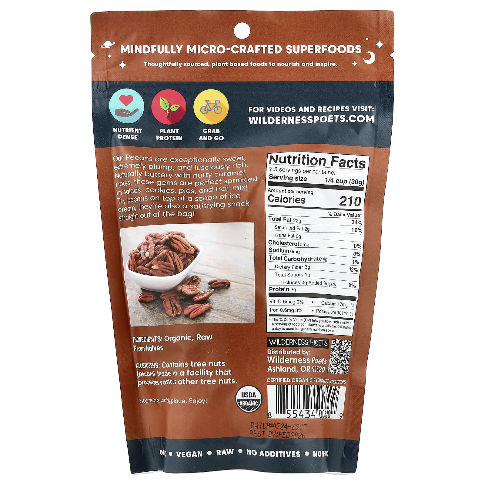 Wilderness Poets, Pecans, 8 oz (226 g) - Image 2