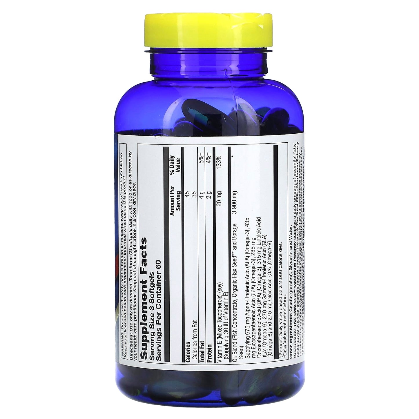 Nature's Life, The Total EFA, Maximum Potency, 180 Softgels - Image 2