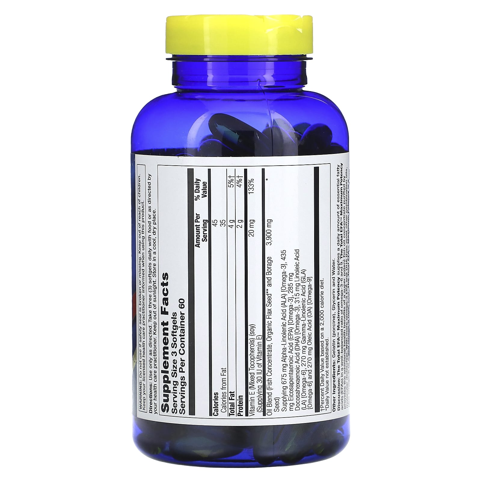 Nature's Life, The Total EFA, Maximum Potency, 180 Softgels - Image 2