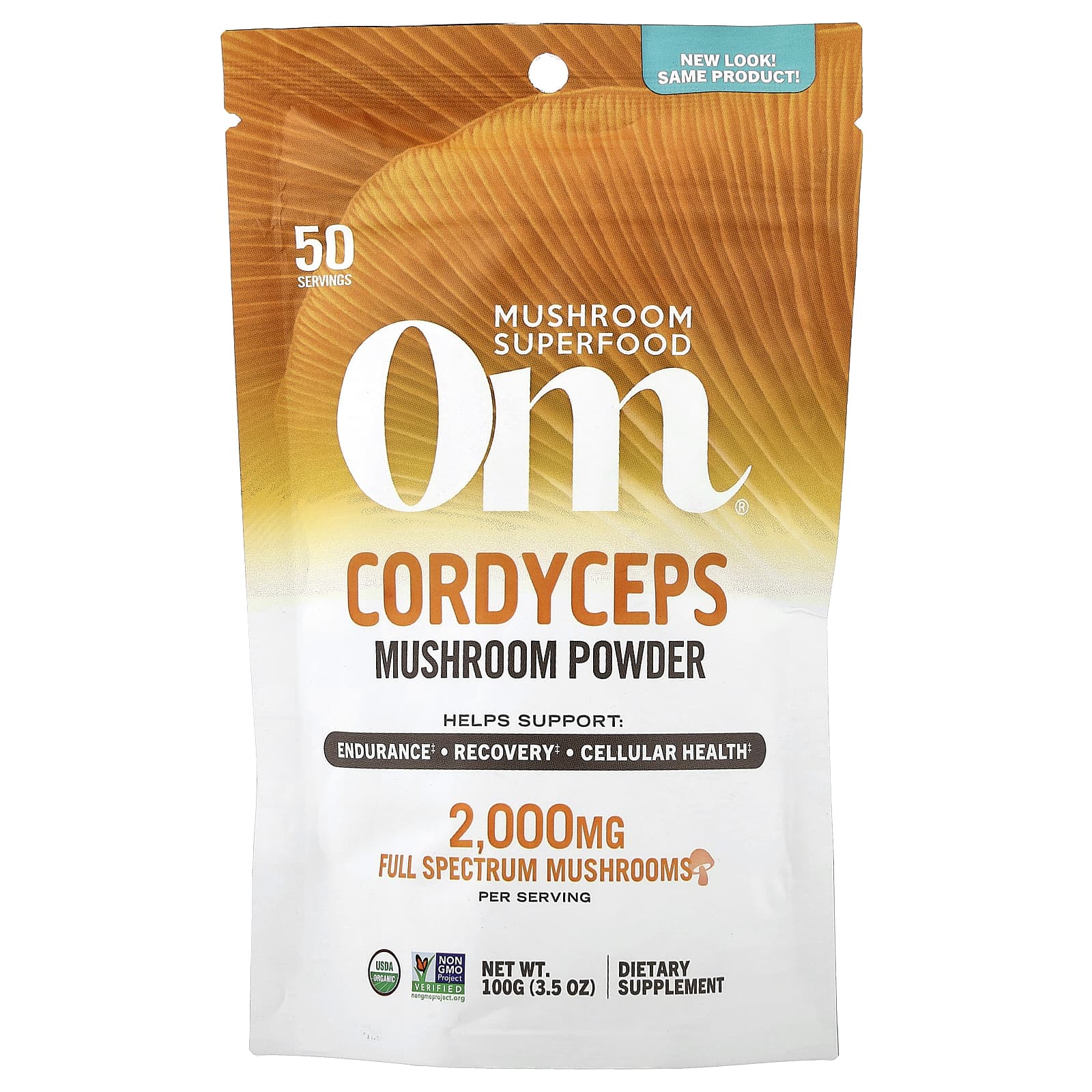 Om Mushrooms, Mushroom Powder, Cordyceps, 3.5 oz (100 g) - Image 1