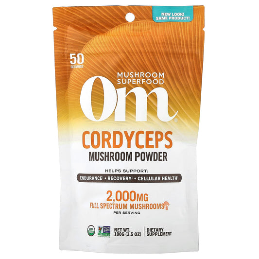 Om Mushrooms, Mushroom Powder, Cordyceps, 3.5 oz (100 g) - Image 1