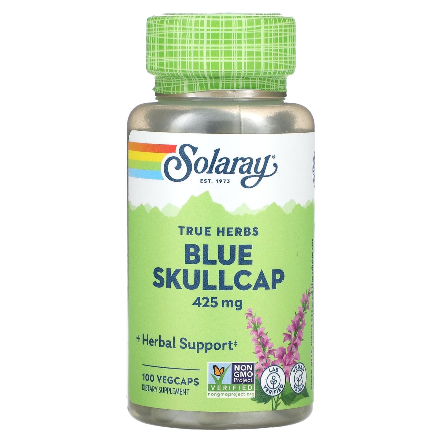 Solaray, True Herbs, Blue Skullcap, 425 mg, 100 VegCaps - Image 1