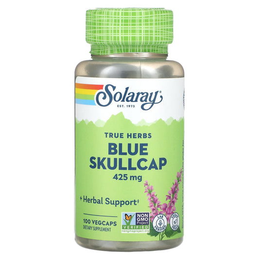 Solaray, True Herbs, Blue Skullcap, 425 mg, 100 VegCaps - Image 1