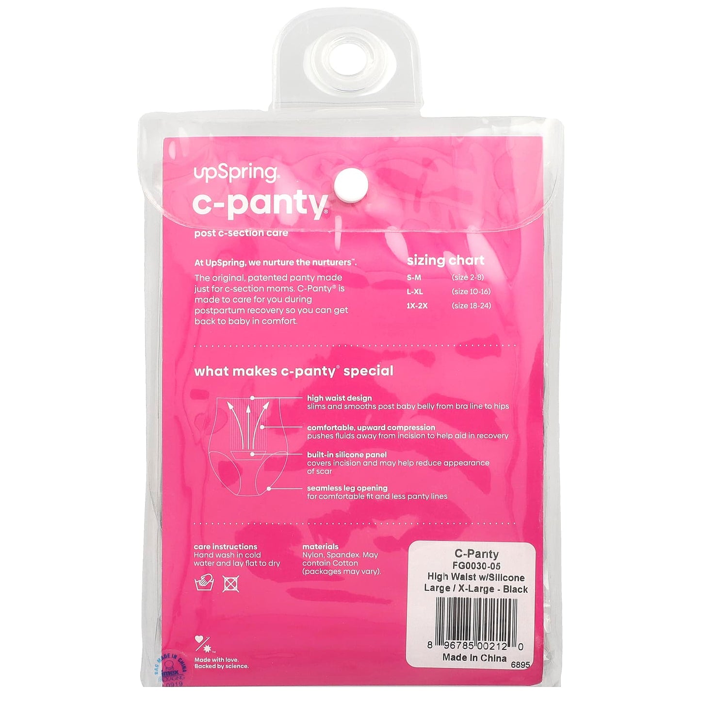 UpSpring, C-Panty®, Post C-Section Care, With Silicon Panel, High Waist, L/XL, Black, 1 Count - Image 2