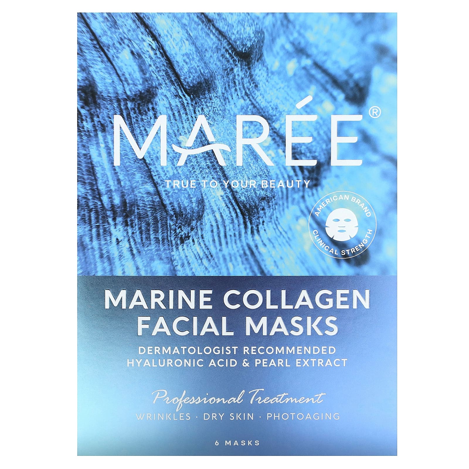 Maree, Marine Collagen Beauty Facial Masks, 6 Masks - Image 2
