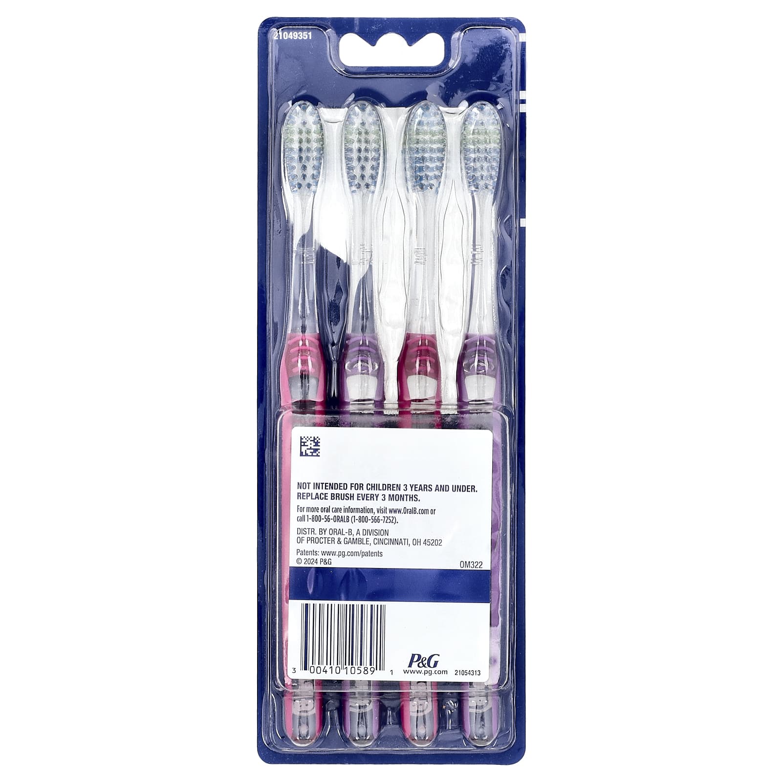 Oral-B, Advanced Clean Toothbrush, Medium, 4 Pack - Image 2