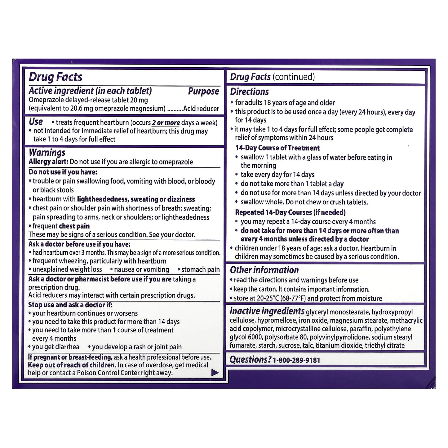 Prilosec, OTC, 20 mg, 42 Tablets - Image 2