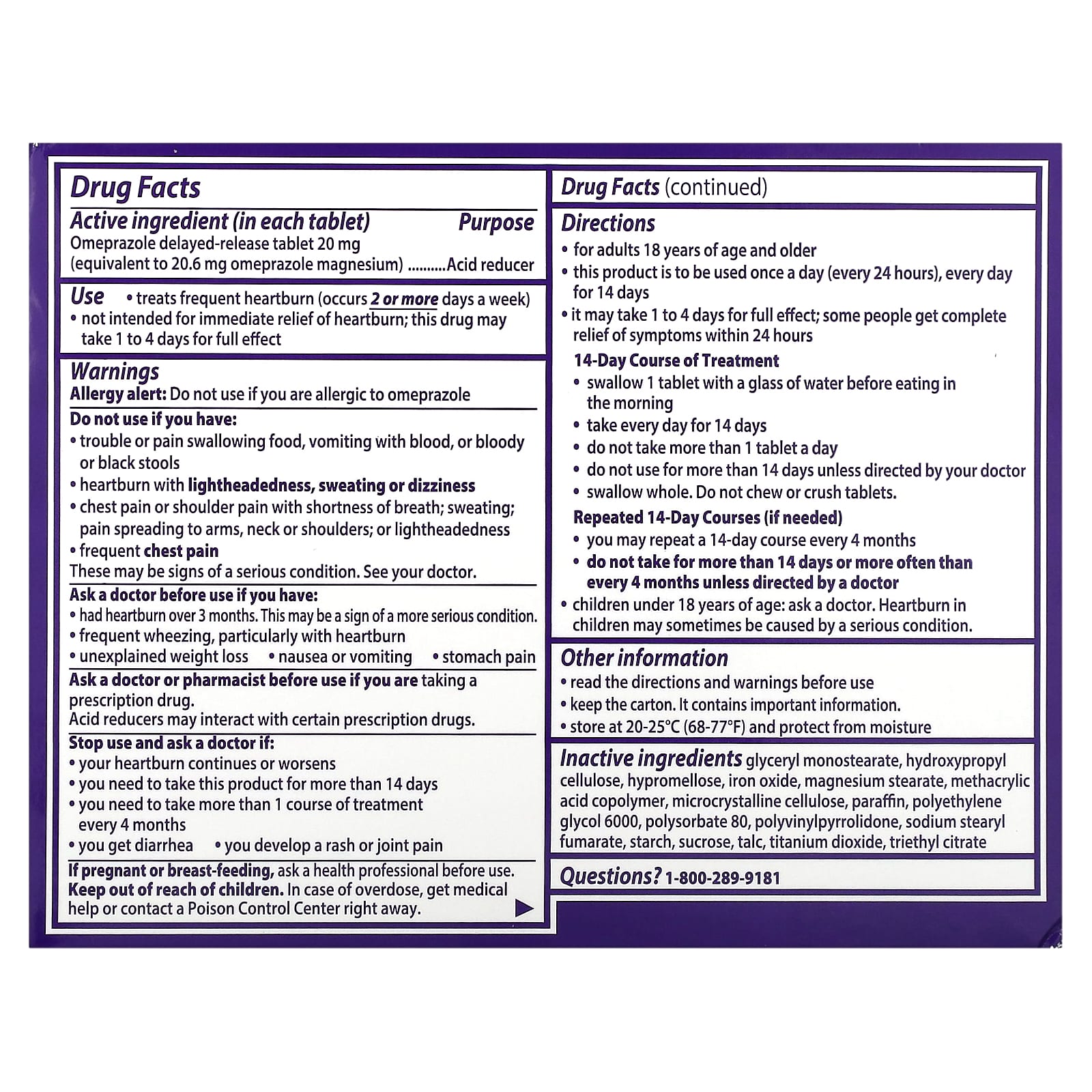 Prilosec, OTC, 20 mg, 42 Tablets - Image 2