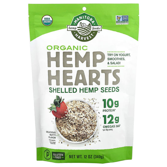 Manitoba Harvest, Hemp Hearts, Organic Shelled Hemp Seeds, Delicious Nutty, 12 oz (340 g) - Image 1