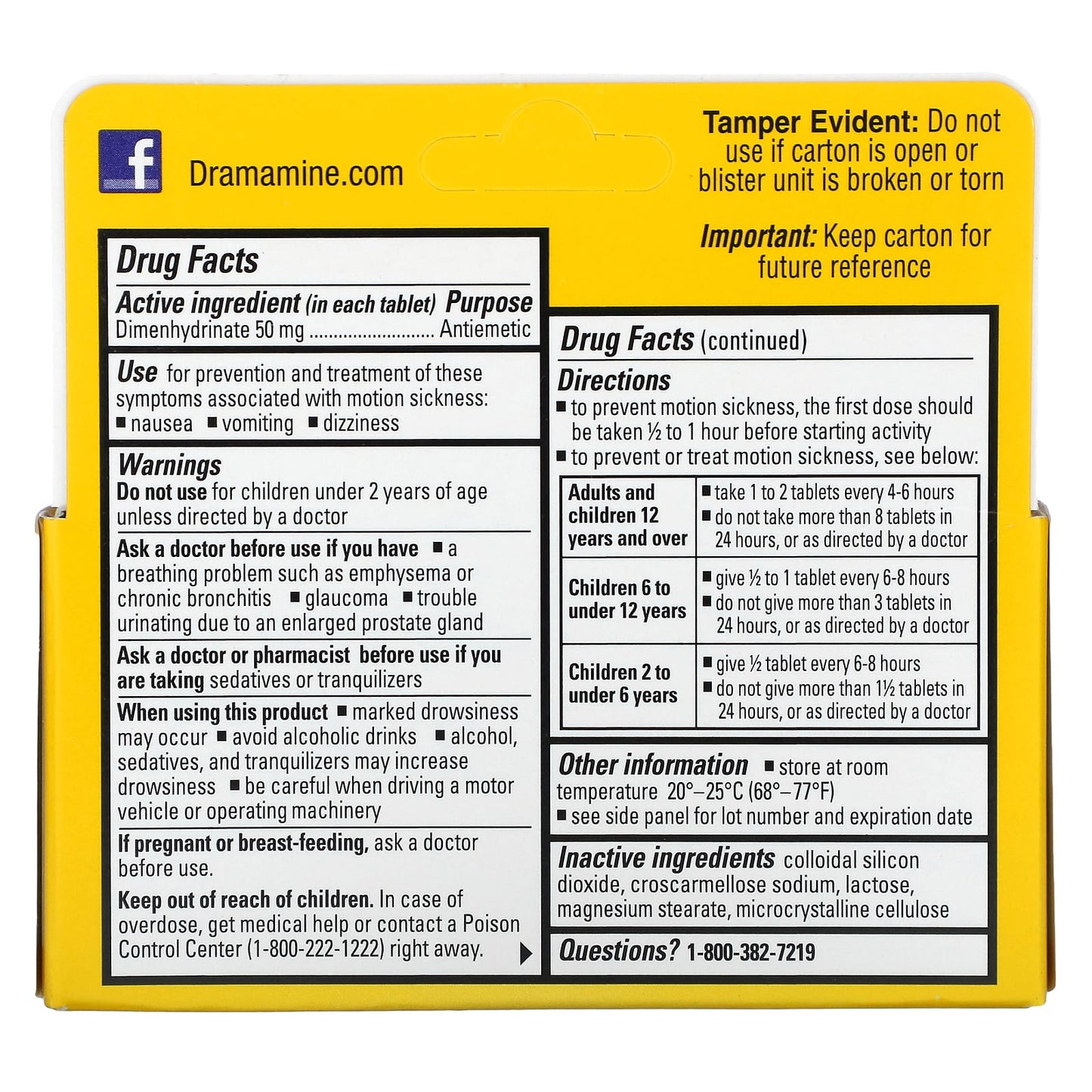 Dramamine Motion Sickness Relief 50mg Tablets, 36 Count - Image 2