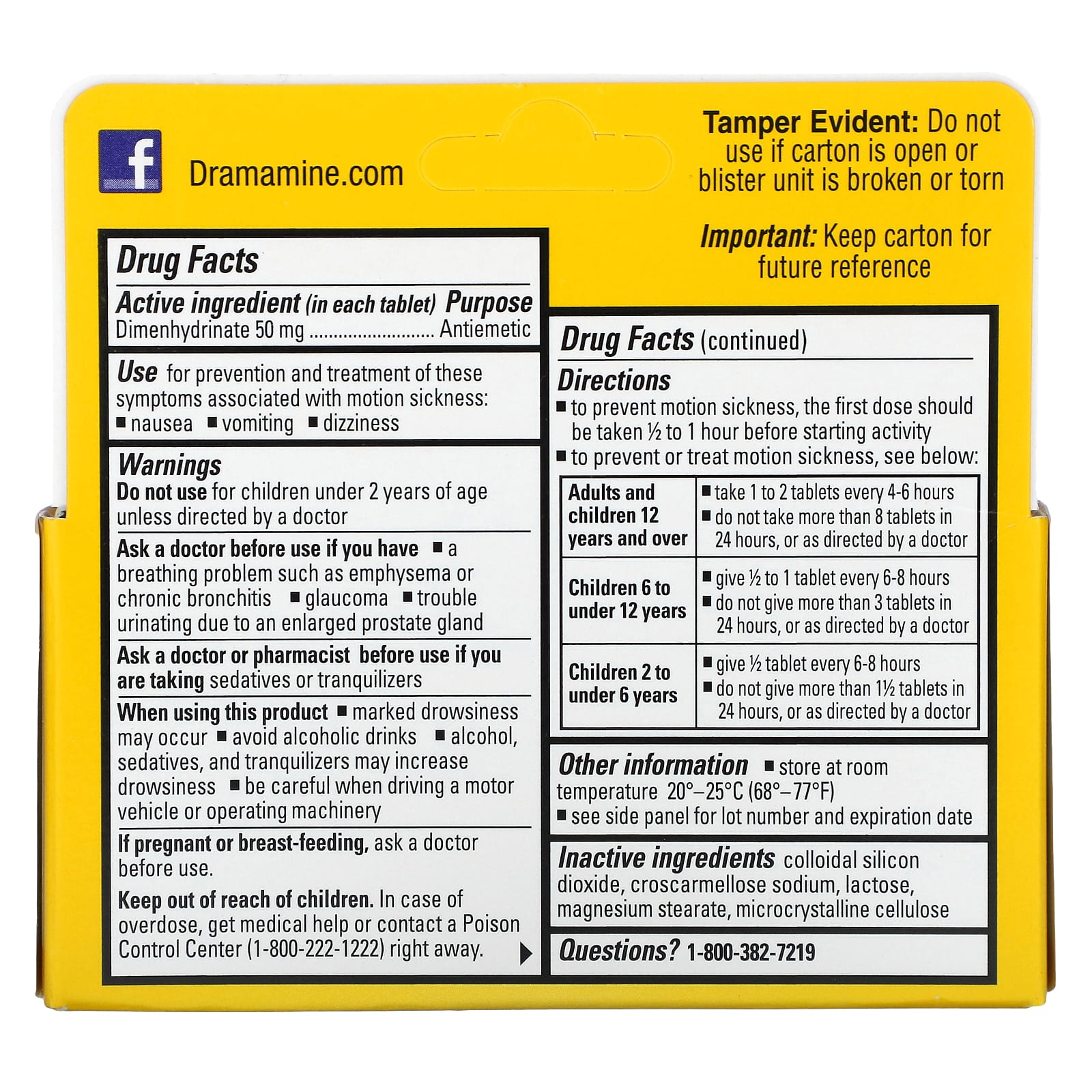 Dramamine Motion Sickness Relief 50mg Tablets, 36 Count - Image 2