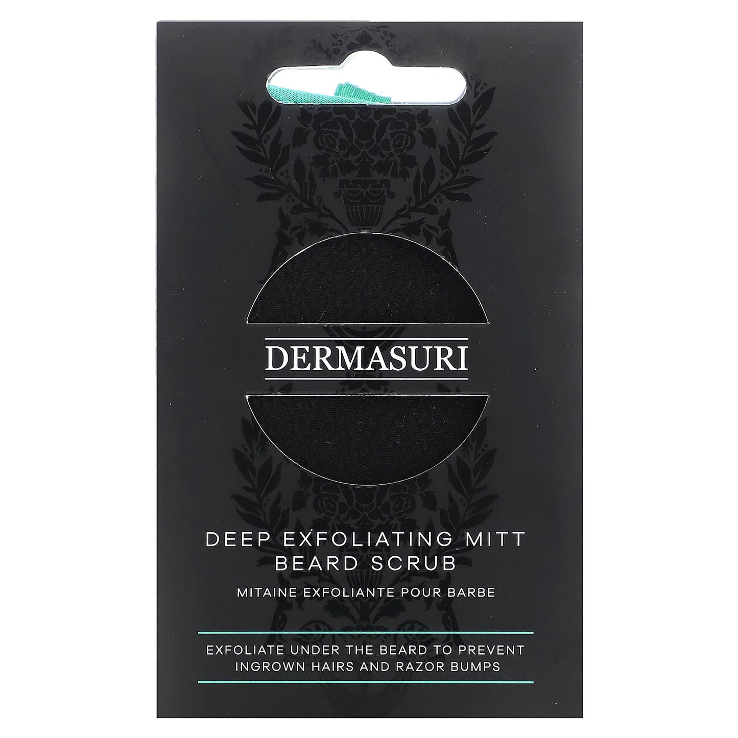 Dermasuri Deep Exfoliating Mitt Beard Scrub &amp; Face Exfoliator for Men - Image 1