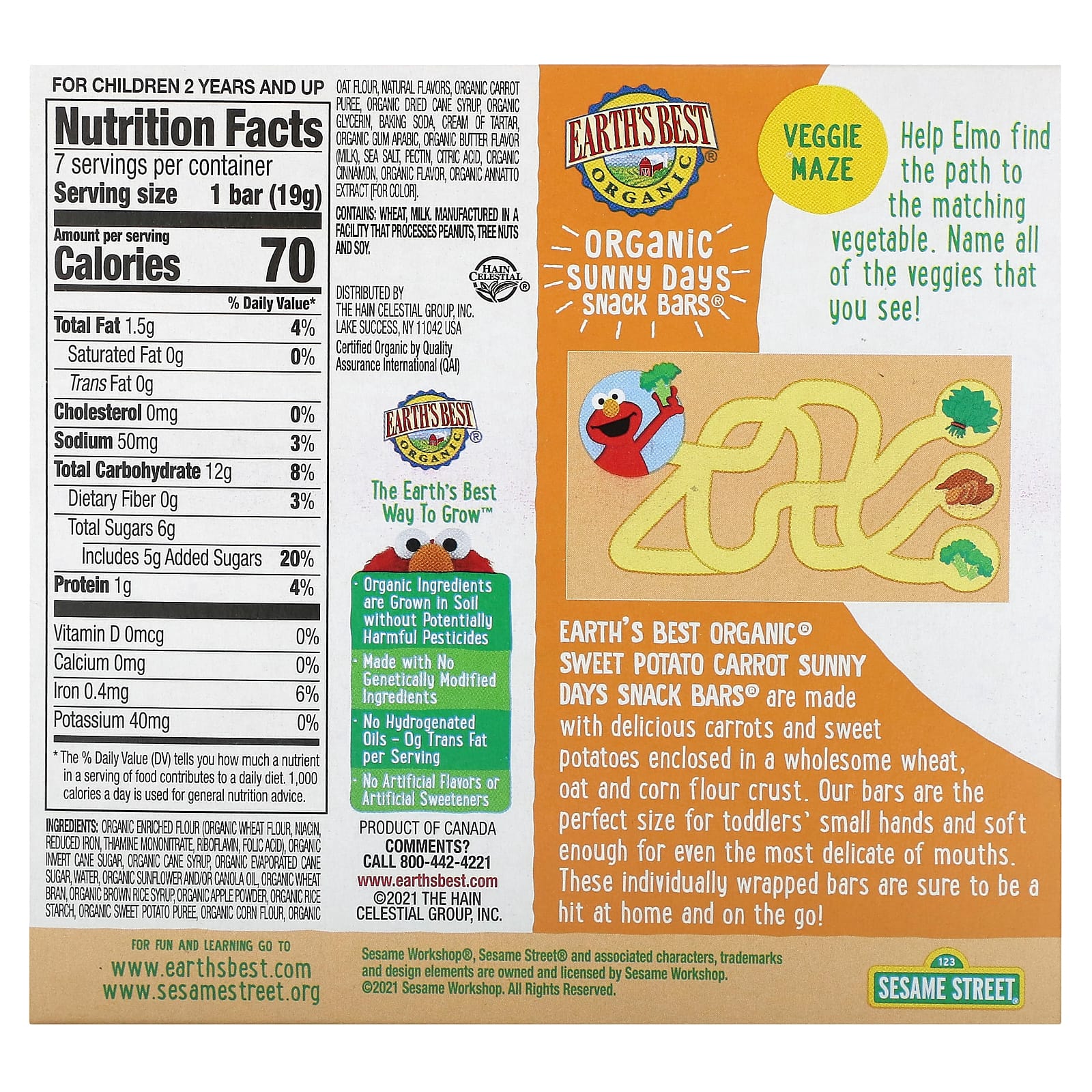Organic Sunny Days Snack Bars by Earth's Best for Toddlers - Image 2