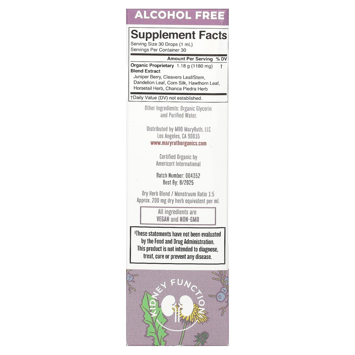 MaryRuth's, Organic Kidney & Bladder Liquid Extract, Alcohol Free, 1 fl oz (30 ml) - Image 2