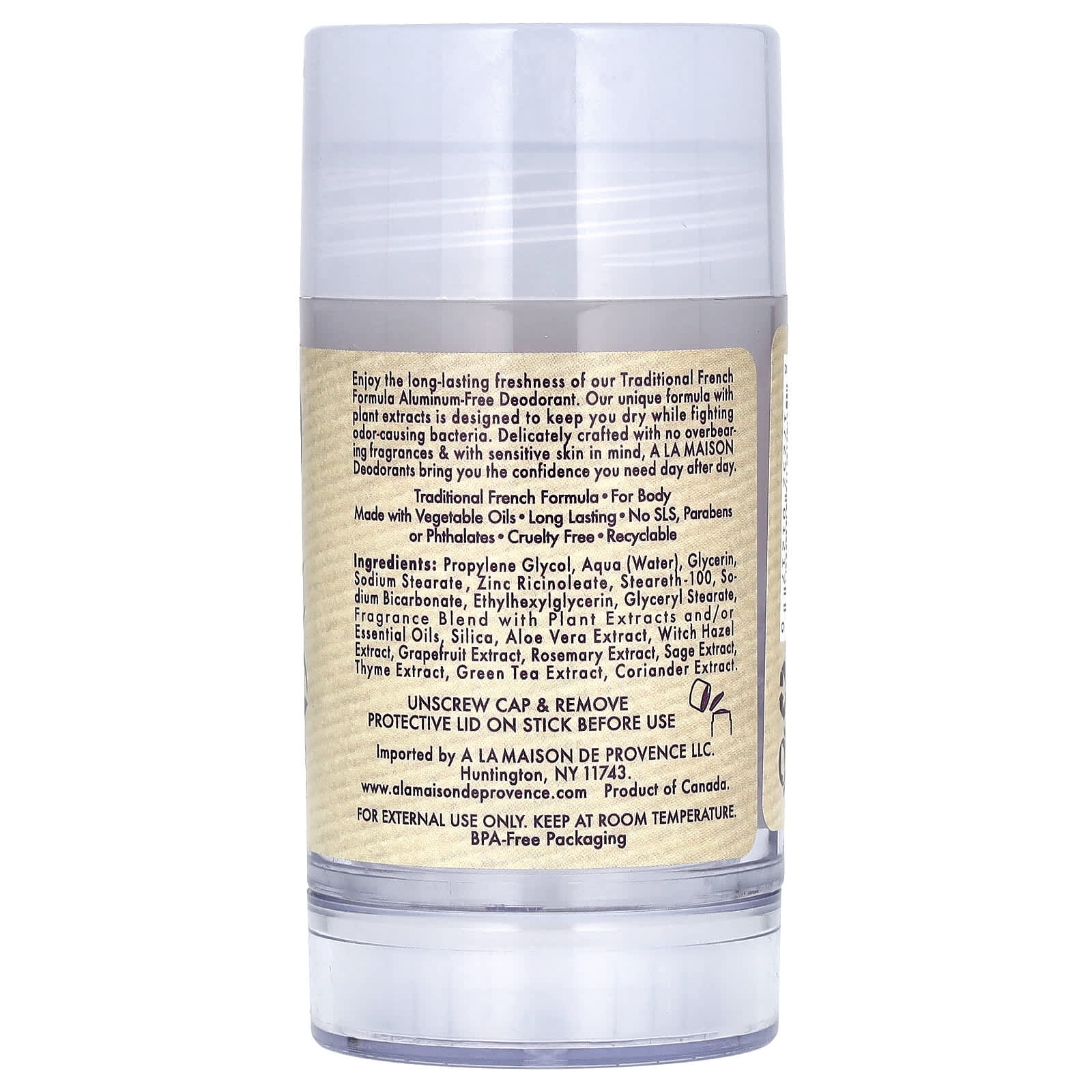 Long Lasting Aluminum-Free Deodorant | A La Maison de Provence - Image 2