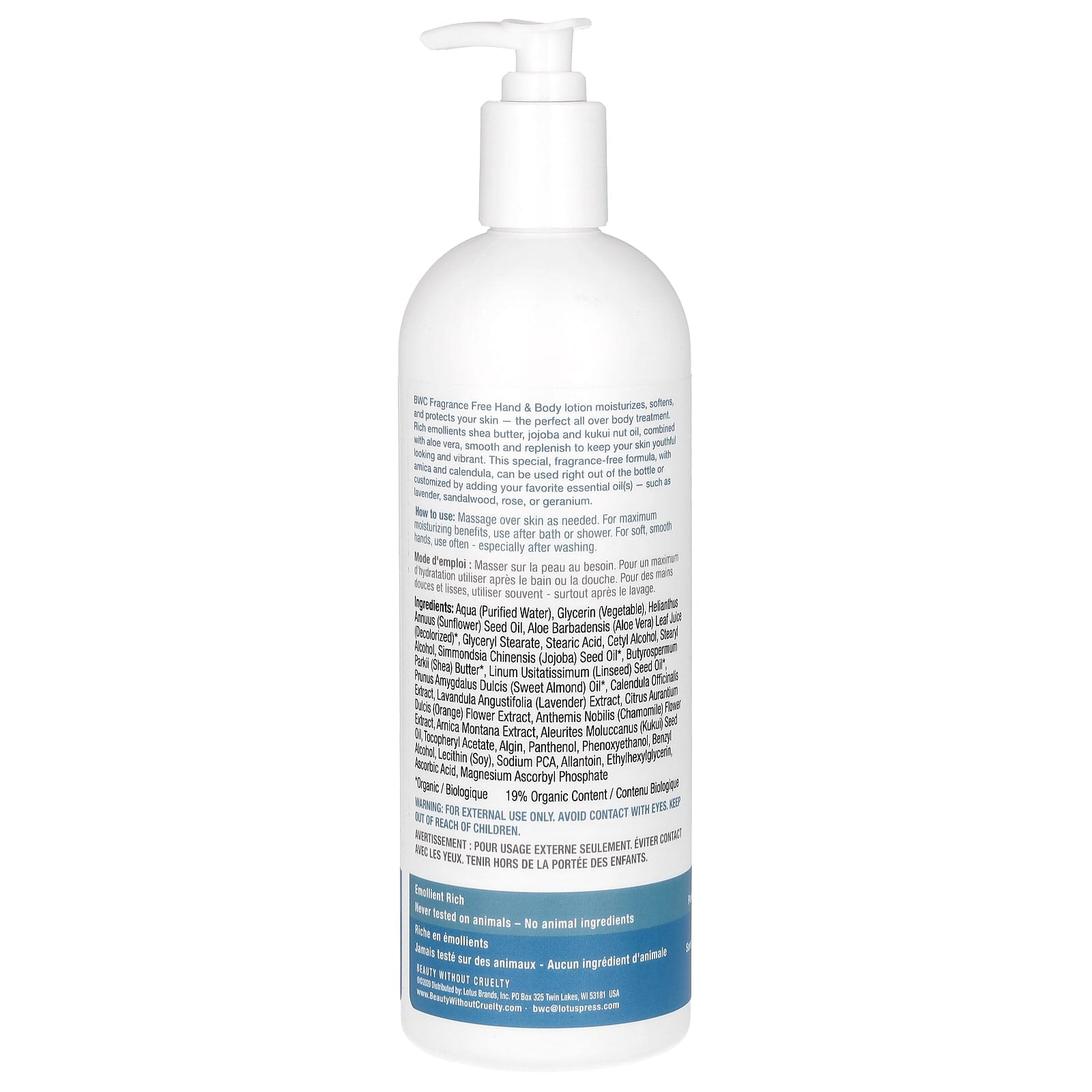 Cruelty-Free Hand & Body Lotion, Fragrance Free, 16 fl oz - Image 2