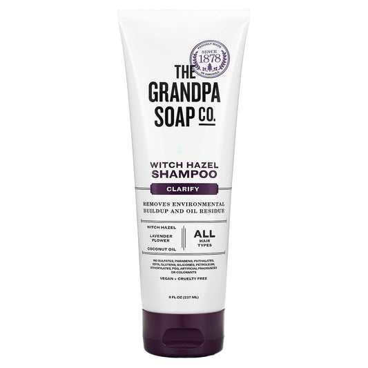 The Grandpa Soap Co., Witch Hazel Shampoo, Clarify, All Hair Types, 8 fl oz (237 ml) - Image 1