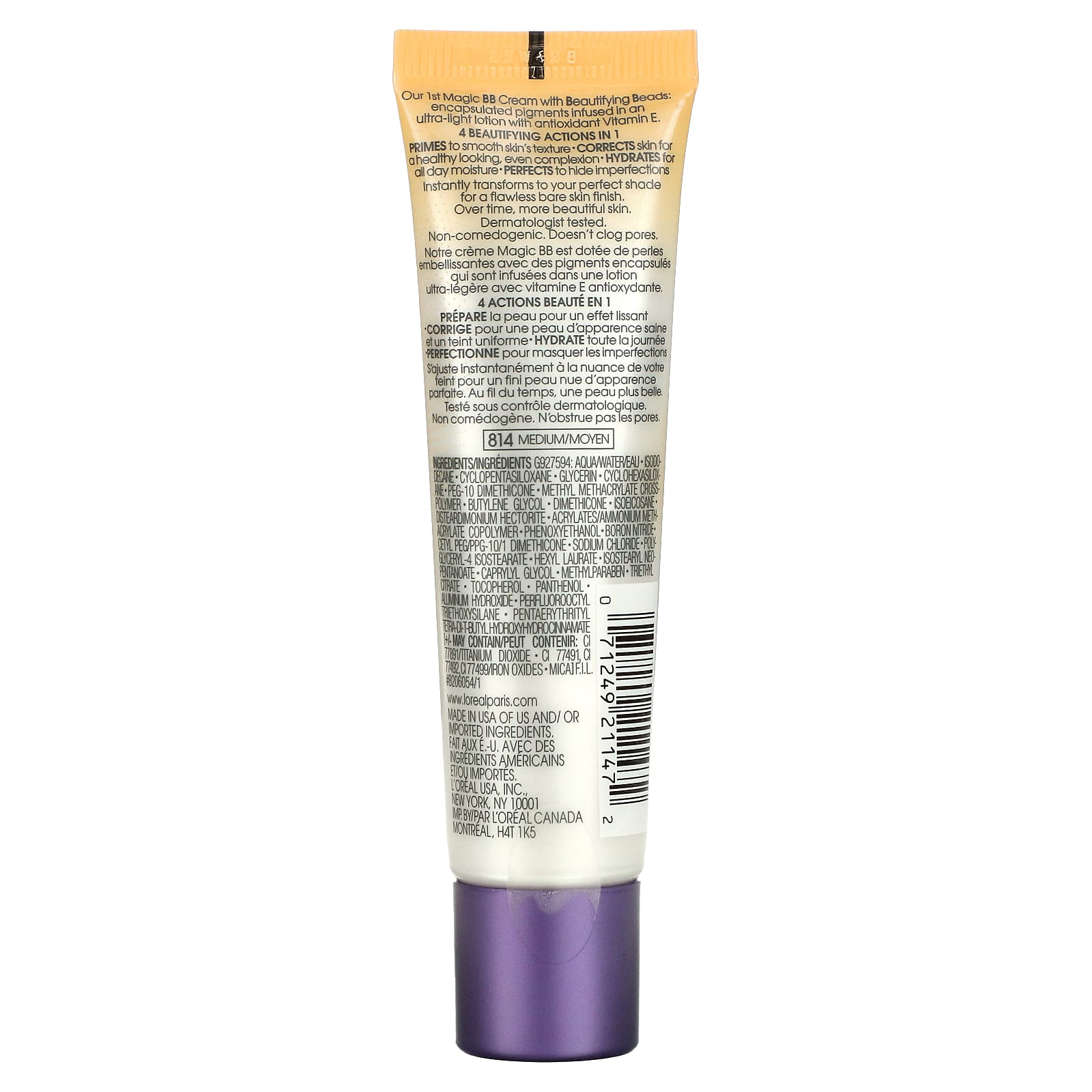 L'Oréal, Magic® Skin Beautifier, BB Cream, 814 Medium, 1 fl oz (30 ml) - Image 2