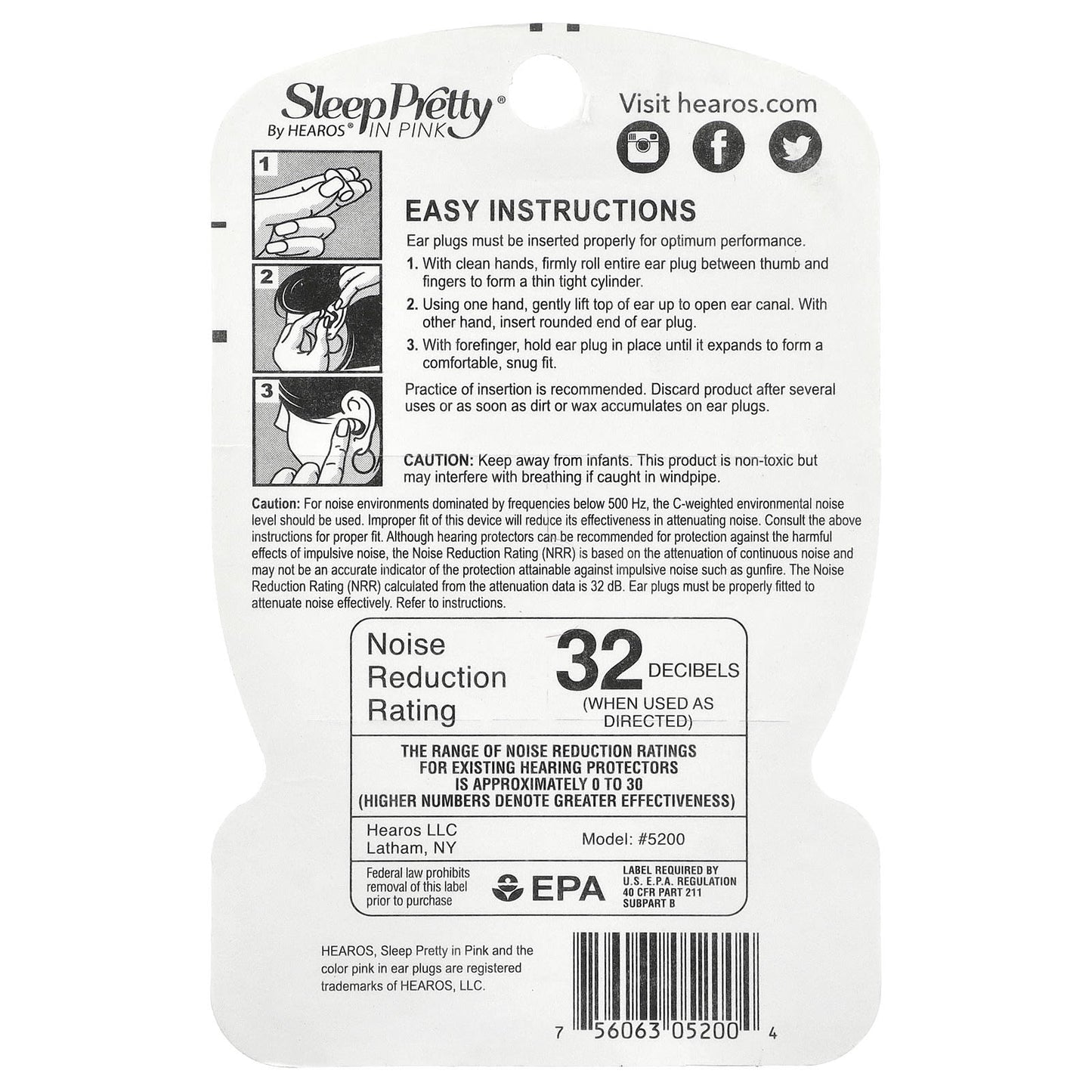 Hearos Sleep Pretty Ear Plugs NRR 32 14-Pair - Image 2