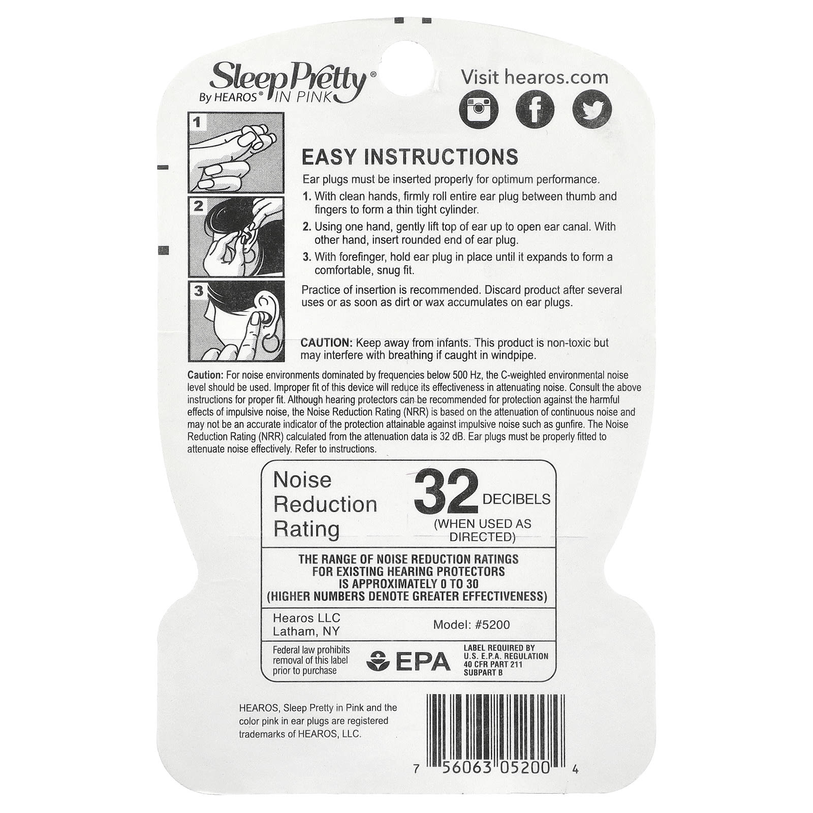 Hearos Sleep Pretty Ear Plugs NRR 32 14-Pair - Image 2