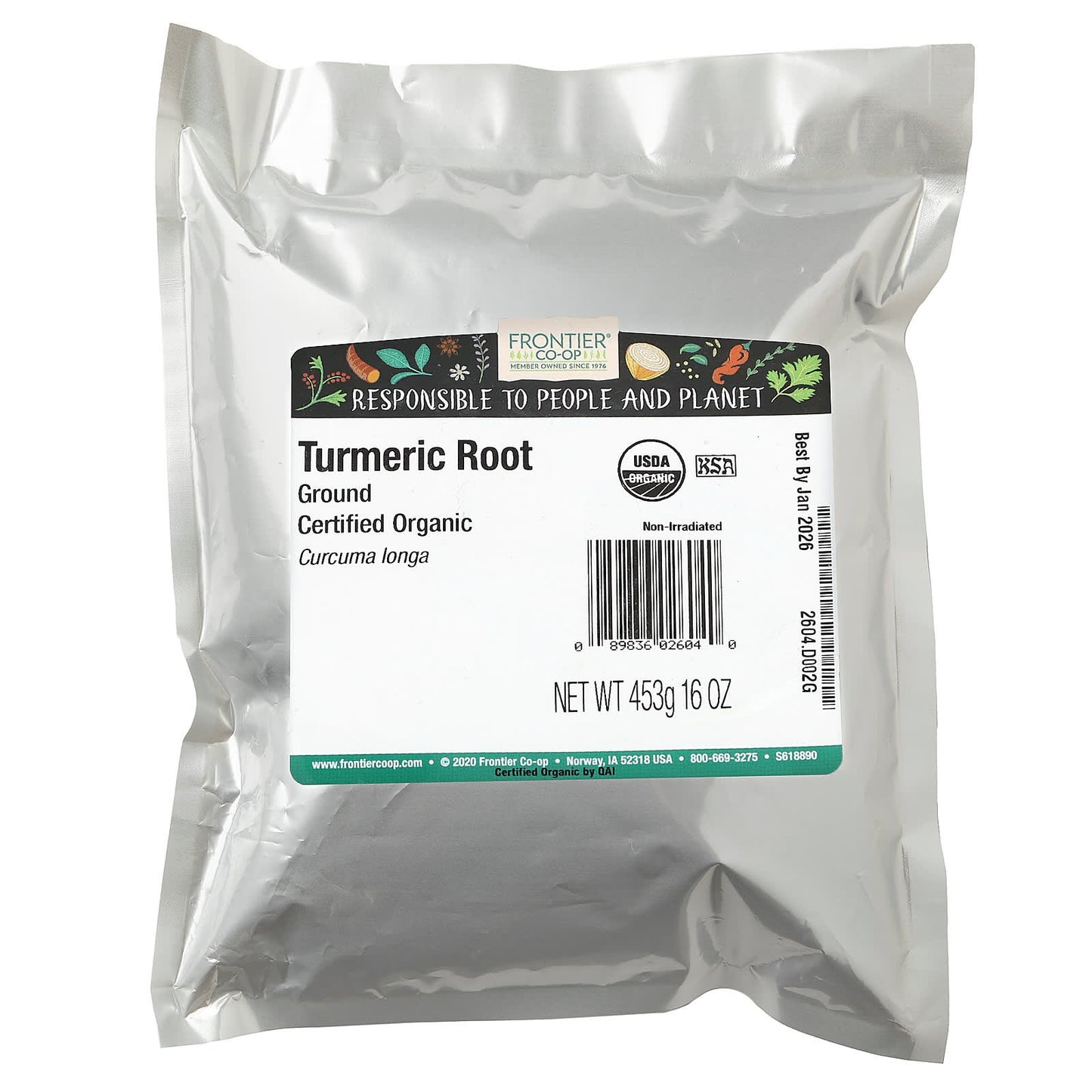 Organic Turmeric Root Powder by Frontier Co-op, 16 oz, USDA Certified - Image 2