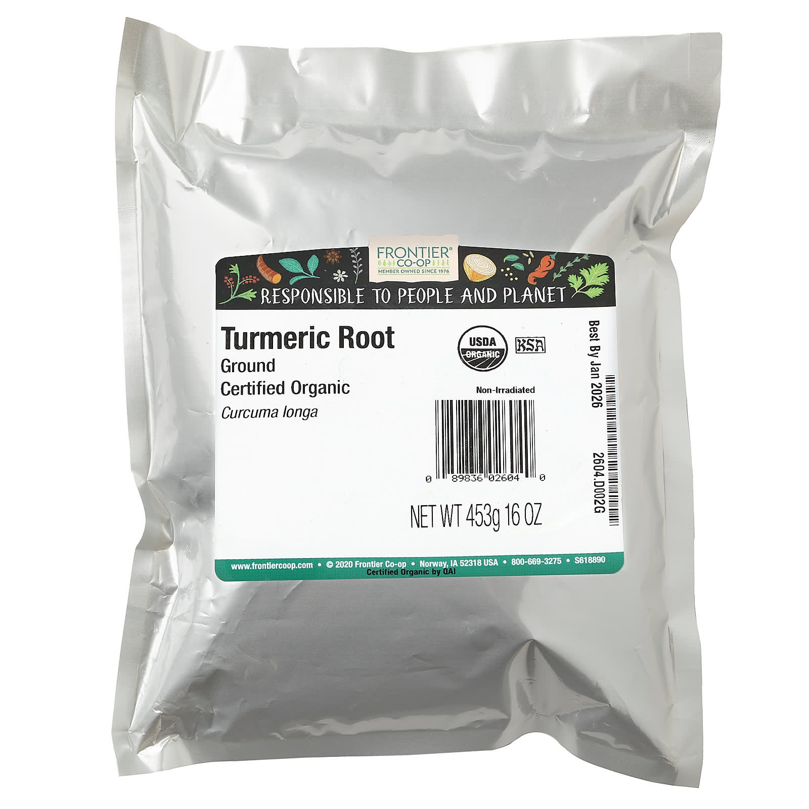 Organic Turmeric Root Powder by Frontier Co-op, 16 oz, USDA Certified - Image 2