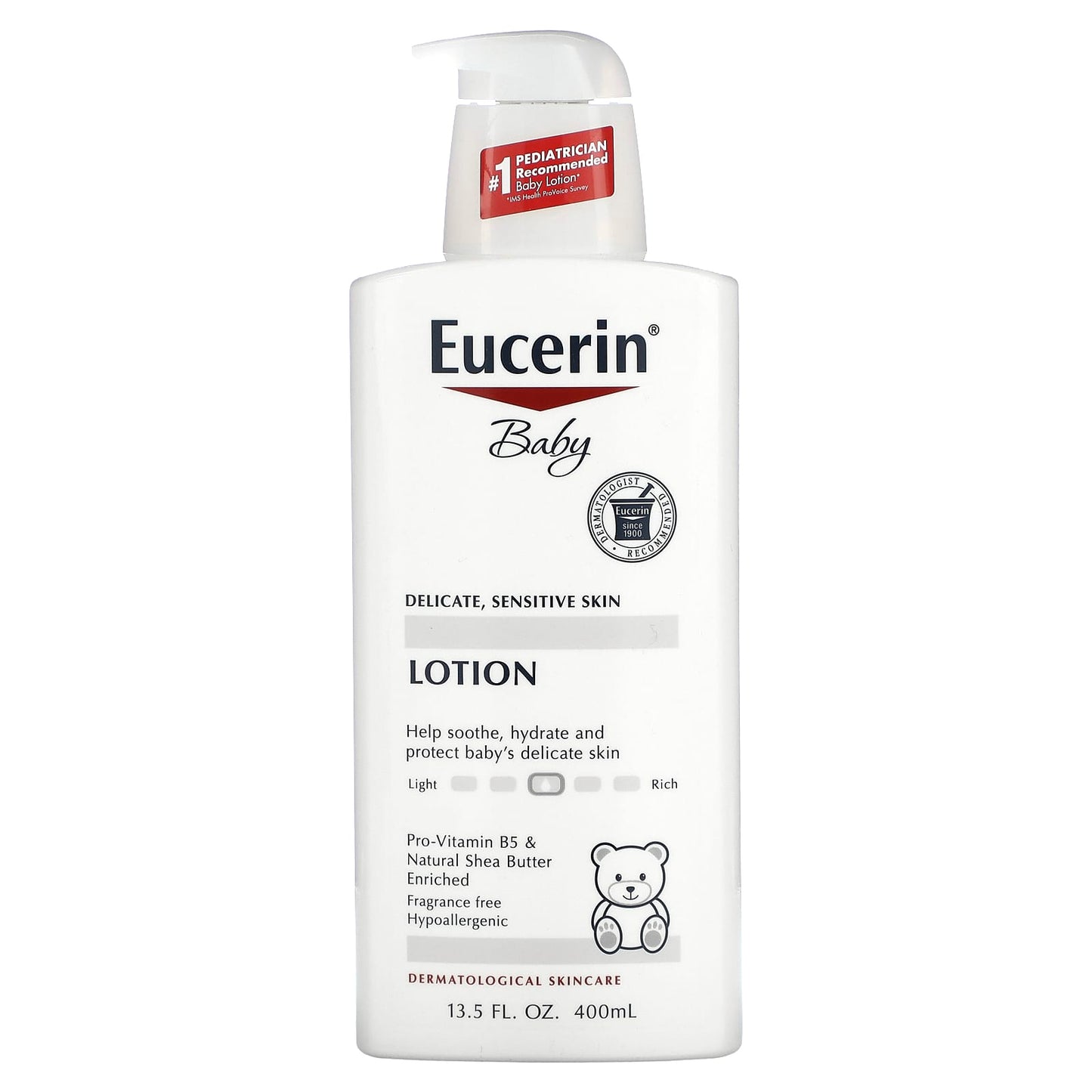 Eucerin Baby Lotion, Fragrance Free, 13.5 fl oz (400 ml) - Image 1
