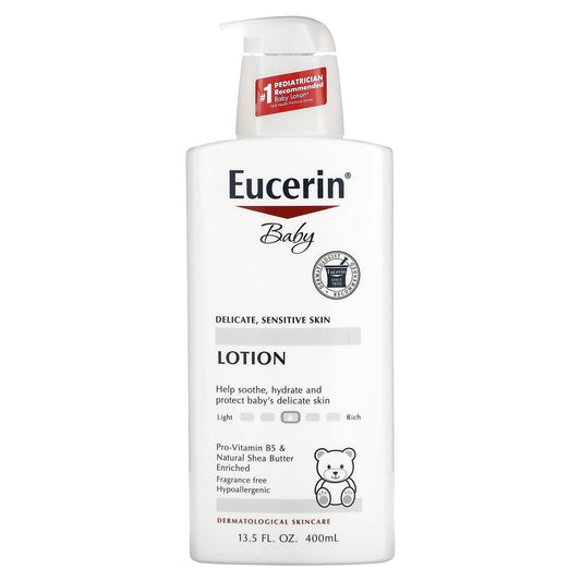 Eucerin Baby Lotion, Fragrance Free, 13.5 fl oz (400 ml) - Image 1