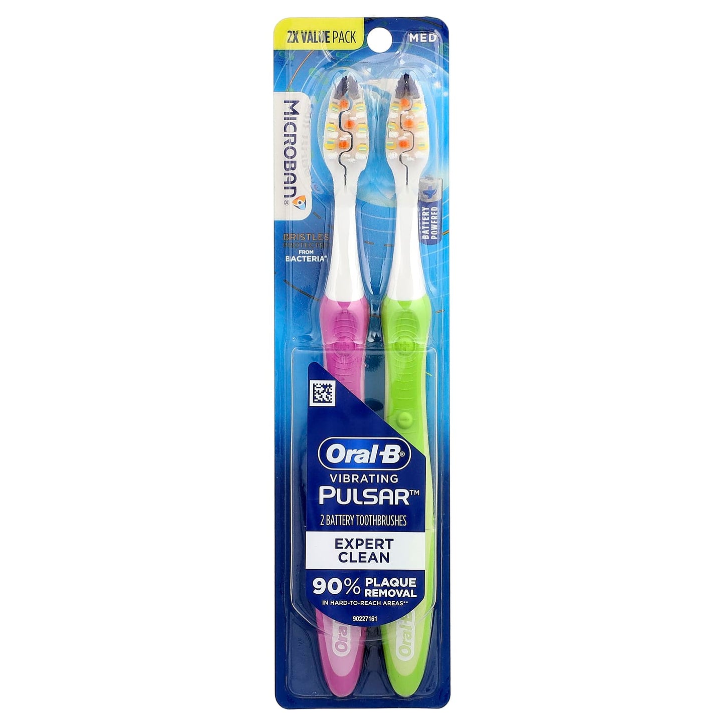 Oral-B, Vibrating Pulsar™, Battery Powered Toothbrush, Medium, 2 Pack - Image 1