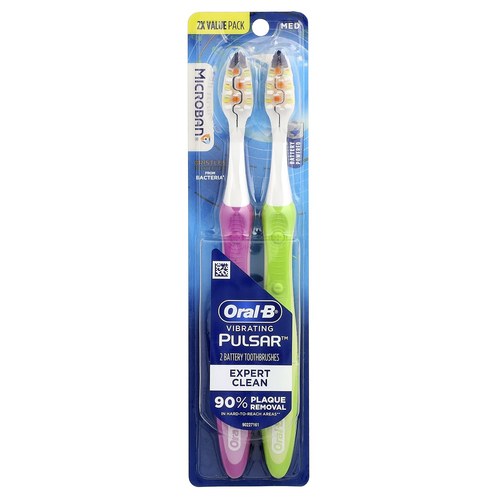 Oral-B, Vibrating Pulsar™, Battery Powered Toothbrush, Medium, 2 Pack - Image 1