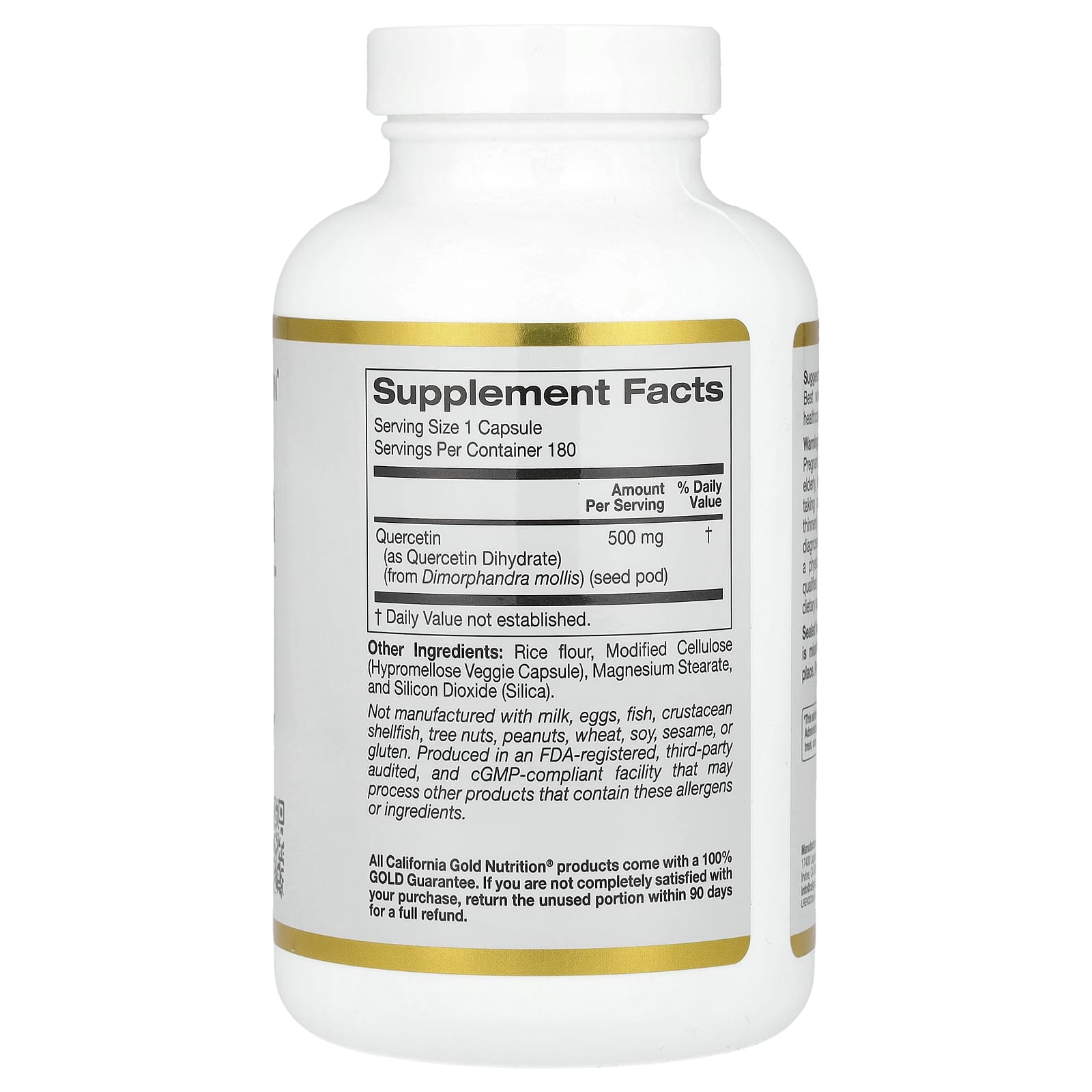 California Gold Nutrition Quercetin 500mg 180 Veggie Capsules - Immune Support - Image 2