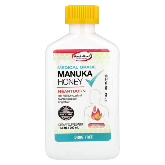 ManukaGuard, Medical Grade Manuka Honey, Natural Lemon Peach, 6.8 oz (200 ml) - Image 1