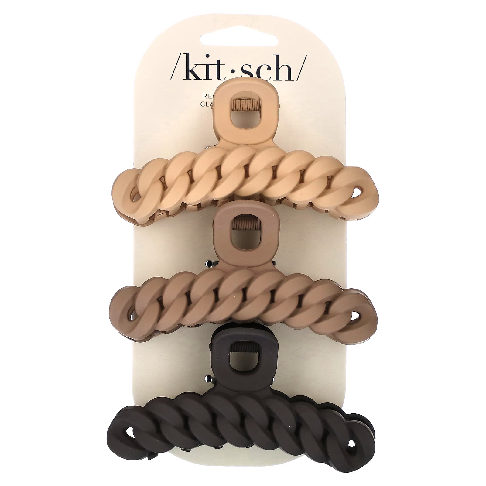 Kitsch, Chain Claw Clips, Neutral, 3pc Set - Image 1