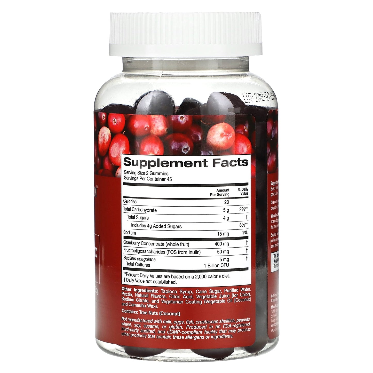 California Gold Nutrition Cranberry Probiotic Gummies for Urinary & Immune Health - Image 2