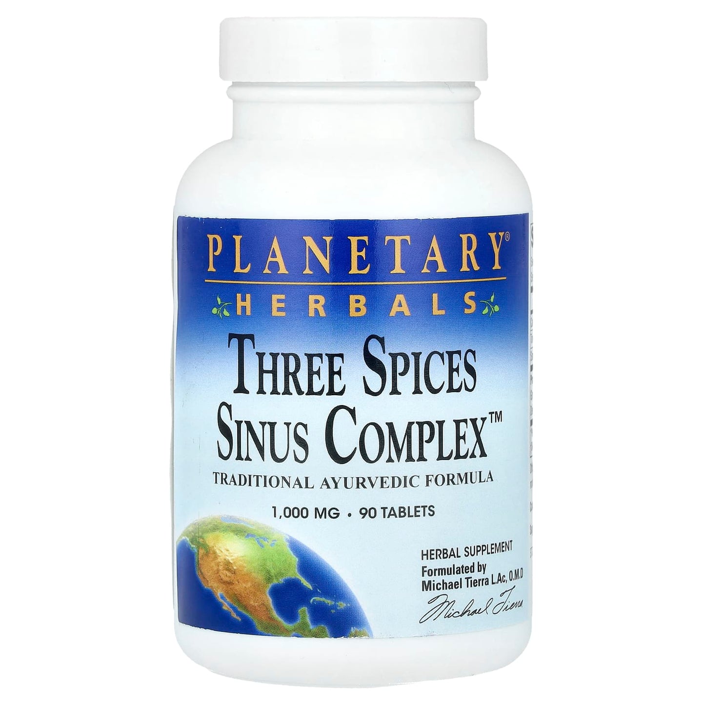 Planetary Herbals, Three Spices Sinus Complex™, 90 Tablets (500 mg per Tablet) - Image 1
