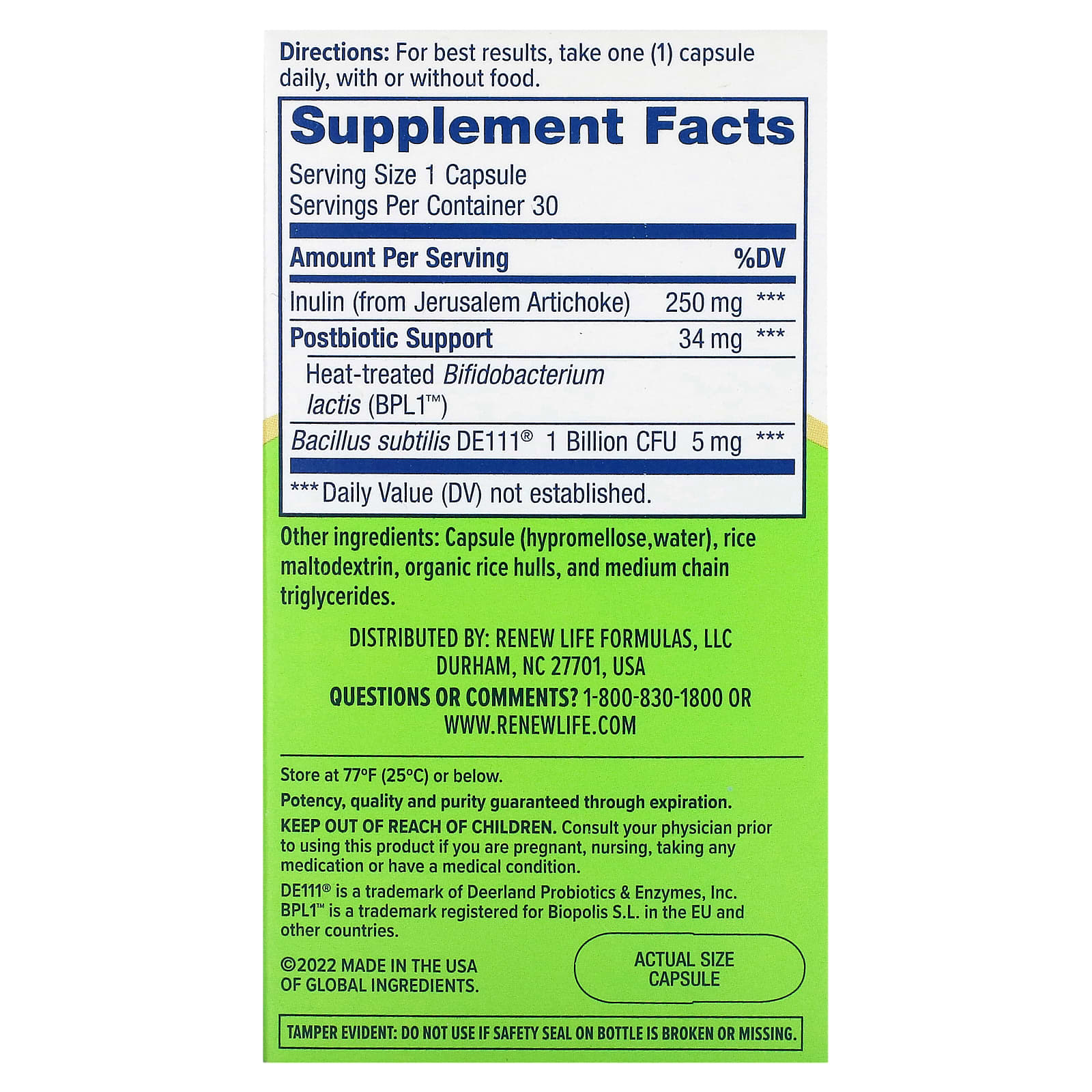 Renew Life, Metabolic Boost, Pre + Pro + Postbiotic, 30 Vegetarian Capsules - Image 2