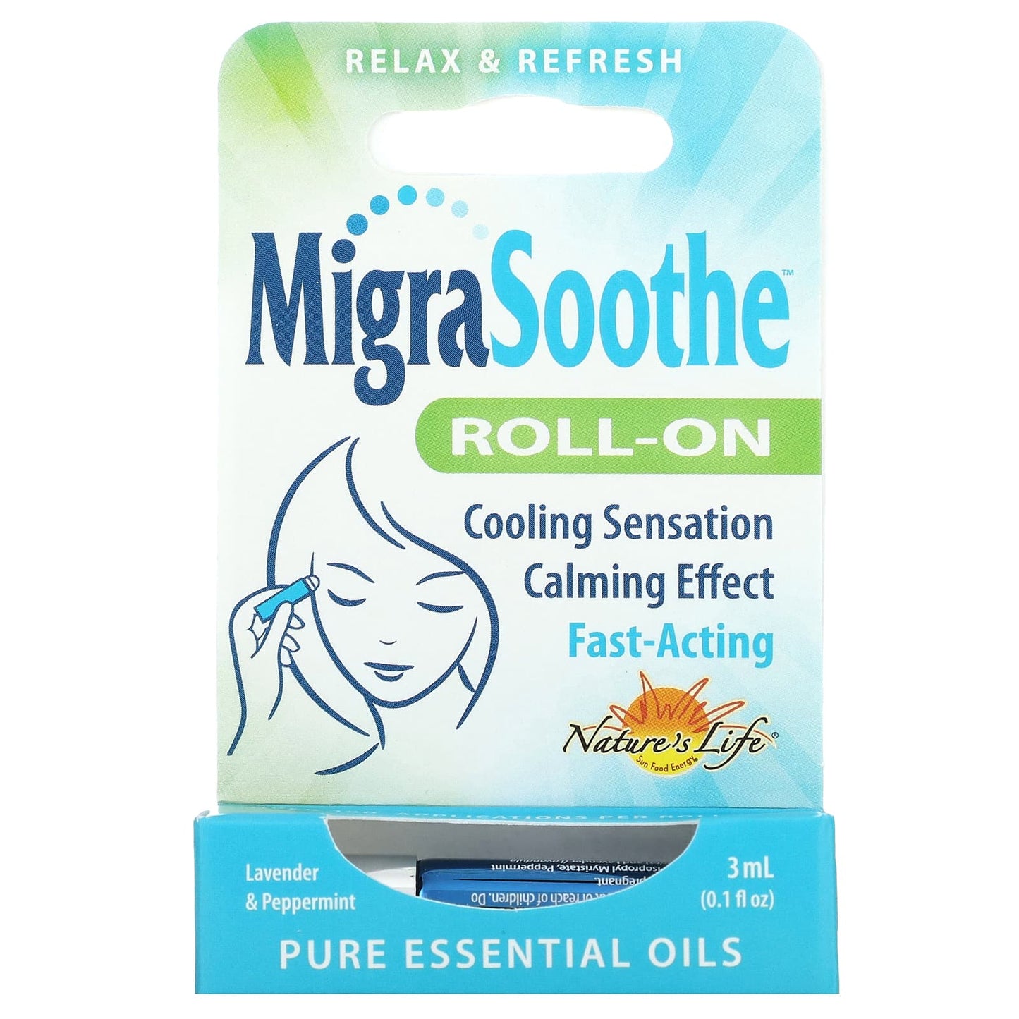 Nature's Life, MigraSoothe, Roll-On, Lavender & Peppermint,  0.1 fl oz (3 ml) - Image 2