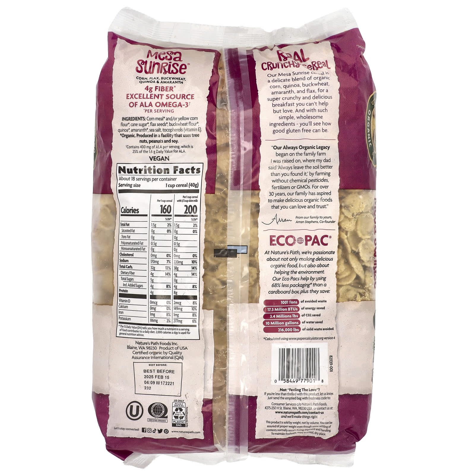 Nature's Path, Organic Mesa Sunrise® Cereal, 26.4 oz (750 g) - Image 2