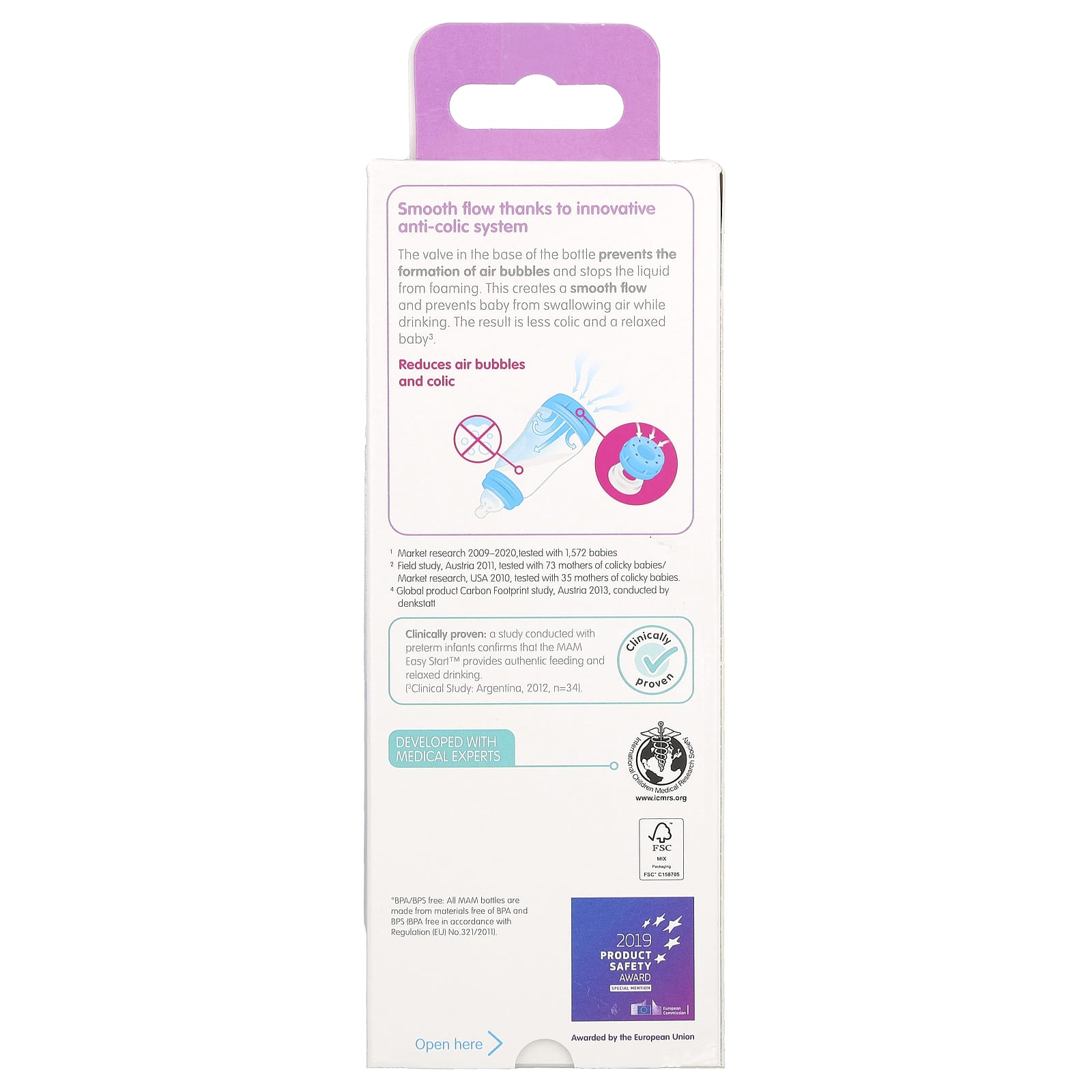 MAM, Easy Start, Anti Colic Bottle, 2+ Months, 1 Count - Image 2