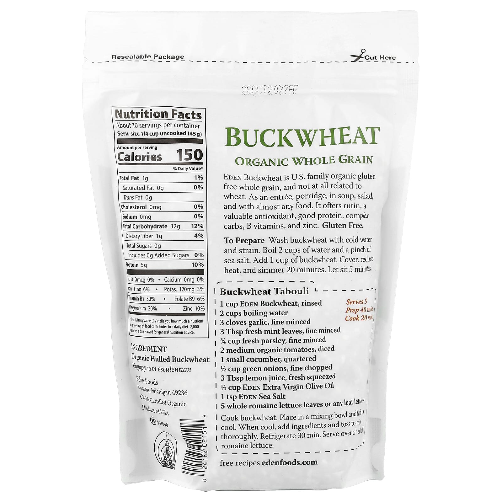 US-Grown Organic Buckwheat Groats 16 oz (454g) - Image 2