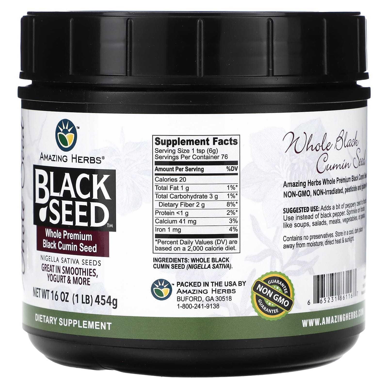 Whole Black Cumin Seeds by Amazing Herbs, Premium & Non-GMO, 16 oz - Image 2
