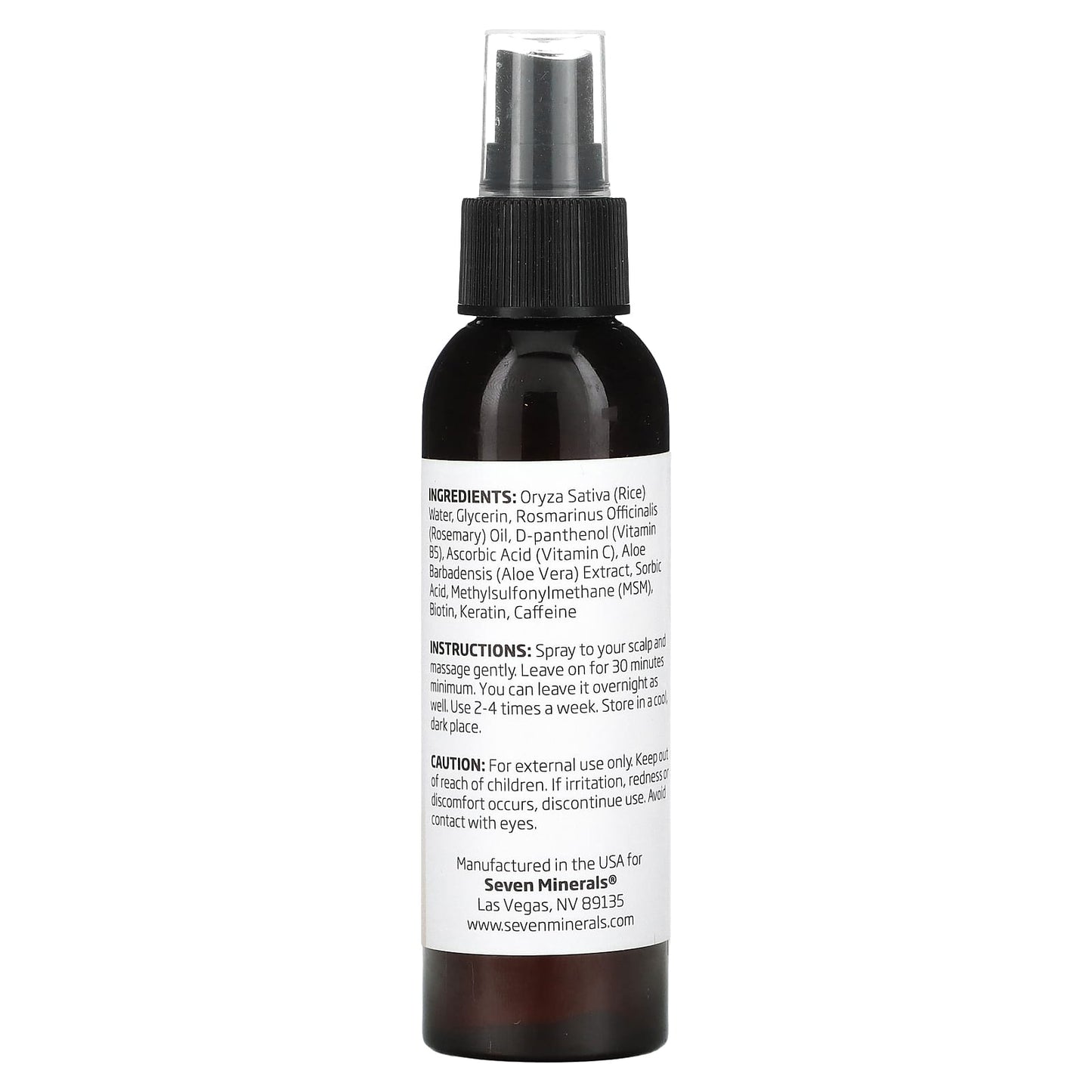 Seven Minerals, Rice Water Hair Spray, 4 fl oz (120 ml) - Image 2